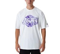 (XL, White) New Era LA Lakers NBA Infill Logo Oversized T-Shirt Tee Top - White