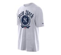 (XL, White) New Era Mens MLB Throwback New York Yankees Oversized T-Shirt