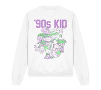 (XL, White) Nickelodeon Unisex Adult 90s Kid Sweatshirt
