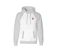 (XL, White) Playstation Unisex Adult Logo Raglan Hoodie