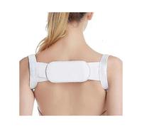 (XL-White) Posture corrector for upper back and shoulder pain relief - Adjustable and comfortable design with breathable material.