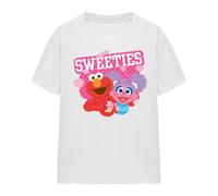 (XL, White) Sesame Street Womens/Ladies Sweeties Elmo Valentine's Day T-Shirt
