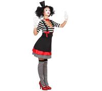 (XL) Women's black and red mime dress costume