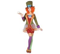 (XL) Women's striped hat maker costume