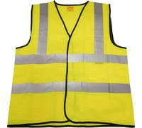Xl Yellow High Visibility Waistcoat For Road Builders And Contractors - Safety Workwear