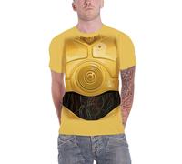 (XL, Yellow) Star Wars T Shirt C-3PO Droid Chest costume new Official Mens Yellow