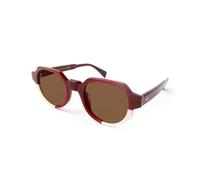 XLAB Vulcano Unisex Sunglasses Acetate Honey Light blue Round Normal Nuanced