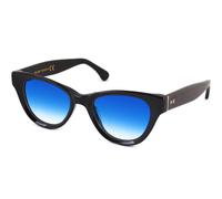 XLAB Woman TUAMOTU Sunglasses Acetate Black Light blue Butterfly Shaded