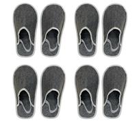 Xlabor Felt Museum Slippers, Set of 4 Pairs with Elastic Band, Shoe Covers for Floor Protection Against Dirt and Scratches, Craftsman Slippers, Felt Overshoes, Lock Slippers, grey 4 pairs set, 47/50