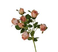 XLANDALYUEFA 4pcs Artificial Roses Flowers 7 Heads Silk Bouquet for Home Office Wedding Decoration(Orange)