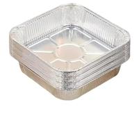 XLANDALYUEFA Aluminium Foil Baking Trays 20/50pcs Oven Tin Foil Tray Heavy Duty Aluminum Square Shape Foil Pans Tin Food Storage Plate for Barbecue for Cooking Baking(20pcs)