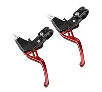 XLANDALYUEFA Bike Brake Lever,Brake Handle 1 Pair Bicycle Brake Lever Brake Aluminium Alloy Mountain Bike Brake Handle 22mm Cycling Accessories(Red)