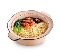 XLANDALYUEFA Ceramic Instant Noodle Bowl,Ceramic Bowl with Handle,Ramen Bowl Ceramic,Large Udon Noodle Bowl,Microwave Soup Bowl Oven(Pink)