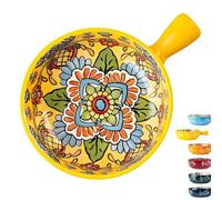 XLANDALYUEFA Ceramic Instant Noodle Bowl,Ceramic Soup Bowl with Handle 600ml,Single Shallow Bowl,Small Ramen Bowl(Yellow)