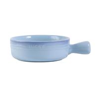 XLANDALYUEFA Ceramic Instant Noodle Bowl,Ceramic Soup Bowl with Handle,Single Ramen Bowl for 1 Person,Small Pho Bowl,Round Baking Dish(Blue)