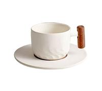 XLANDALYUEFA Mug Coffee Cup,Mugs 130ML Exquisite Coffee Cup High-Grade Ceramic Afternoon Tea Set Home Business Simple Fashion Mug with Plate Cups(A)