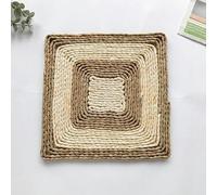 XLANDALYUEFA Placemats,1/4pcs 30 * 30cm Square/Flower Shaped Woven Placemats Natural Water Hyacinth Placemats,Straw Braided Rattan Placemats Hand Woven Chargers Table(Flower2)