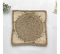 XLANDALYUEFA Placemats,1/4pcs 30 * 30cm Square/Flower Shaped Woven Placemats Natural Water Hyacinth Placemats,Straw Braided Rattan Placemats Hand Woven Chargers Table(Flower4)