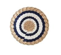 XLANDALYUEFA Placemats,20-30CM Natural Hand-Woven Placemats Round Boho Rattan Placemats Water Hyacinth Placemats,Rustic Braided Wicker Table Mats for Dining Table(A4,30cm)