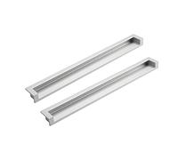 XLANDALYUEFA Recessed Pulls,2 Pieces Handles Hidden Drawer Knob Cupboard Handle Gold Tatami Sliding Door Concealed Invisible(White,188mm/7.4in)