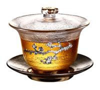 XLANDALYUEFA Tea Cup Chinese Tea Cups Glass 150ml Gaiwan Kung Fu Bowl Handmade Cup Set Ceremony Decoration
