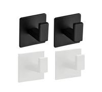 XLANDALYUEFA Towel Hooks, Towel Hooks 8 Pack Strong Adhesive Wall for Towels Coats Robes Kitchen Bathroom Shower Clothes Hanger Holder(Black 8Pcs)