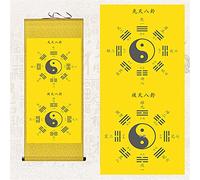 XLANDALYUEFA Traditional Chinese Scroll Painting,Scroll Painting,Bamboo Wall Bagua,Thangka Brocade,Gossip Picture Zhouyi, Cultural Silk Scroll Paintings Living Room Study Deco