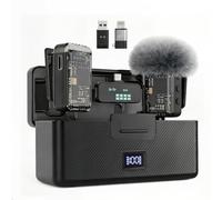 Xlapo Microphone for iPhone 54Hrs Battery for Android/PC/iPad, mini Microphone Noise Cancelling Wireless Lavalier Microphones for Video Recording Lapel Mic Clip on Mic for Podcast