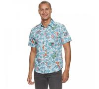 (XLarge, Blue) Marvel Avengers Button Up Hawaiian Shirt