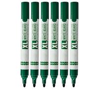 XLarge Dry Erase Marker Pens, GREEN, Bullet Tip, Pack of 5, Whiteboard Markers, Dry Wipe Pens, Ideal for School Office Home Use, iZOFAX Black Ball Pen