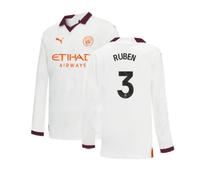 (XLB) 2023-2024 Man City Long Sleeve Away Shirt (Kids) (RUBEN 3)