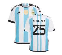 (XLB) Argentina 2022 World Cup Winners Home Shirt - Kids (MARTINEZ 25)