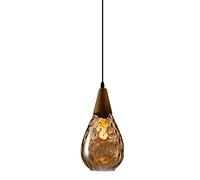 XLBHLH 1-Light Pendant Light With Teardrop Glass Adjustable Contemporary Medium-Ceiling Lights For Kitchen Island Coffee Table Work Area Dining Room, Yellow