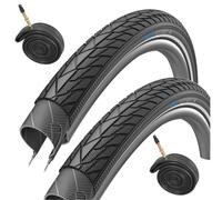 XLC Street X 700 x 35c Reflective Hybrid Bike Tyres with Presta Inner Tubes (Pair)