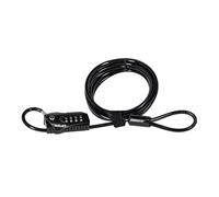 XLC Unisex - Adult 2502332920 Combination Spiral Cable Lock, Black, 4.8 x 2500 mm