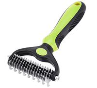 XLCL pet Pet Grooming Tool - 2 Sided Undercoat Rake for Cats and Dogs - Safe Dematting Comb for Easy Mats & Tangles Removing - No More Nasty Shedding and Flying Hair