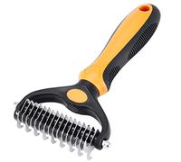 XLCL pet Pet Grooming Tool - 2 Sided Undercoat Rake for Cats and Dogs - Safe Dematting Comb for Easy Mats & Tangles Removing - No More Nasty Shedding and Flying Hair