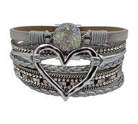 XLCTT Boho Bracelets Magnetic Clasp Leather Beaded Bracelets for Women Infinity Stackable Bracelets 7.5 Inches Leather No.