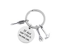 XLCTT Dad Keychain Key Ring, Stainless Steel Tools Charms from Son Daughter, Father's Day Birthday Christmas Keyring 'If Dad Can't Fix It, No One Can' Repair, Male