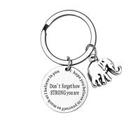 XLCTT Inspirational Gift Elephant Keychain Keyring Don't Forget How Strong You Are Keychain Birthday Graduation Gift For Christmas Don’t Forge