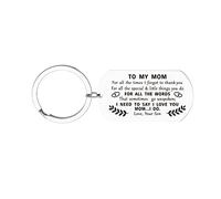 XLCTT Mother's Day Gift, Stainless Steel Keychain for Mom, Personalized Thank You Keyring, Medium, for Women