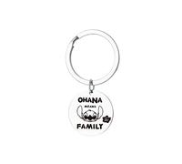 XLCTT Ohana Means Family Keychain Family Means Nobody Gets Left Behind Or Forgotten Cute Stitch Keychain (A)