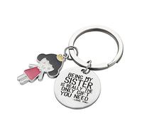 XLCTT Sisters Gifts From Sister Keychain Keyring Birthday Gifts For Sister Big Little Sister Gifts Christmas Gifts, Being My Sister, Medium