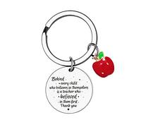 XLCTT Teacher Keychain - Behind Every Child, Medium - Stainless Steel - Laser Engraved - Women-Adults - Teachers - Quotes