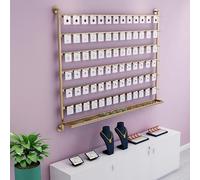 XLDZ 5-Tier Wall-Mounted Metal Jewelry Organizer - Space-Saving Earring, Sunglasses & Keychain Display Rack - Gold Finish For Retail Clothing Stores