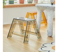 XLDZ Acrylic Folding Portable Step Ladder, Step Stools for Adults, 1 Step Adults, Small Chair, Transparent Stool for Indoor Outdoor Library Kitchen(Coffee)