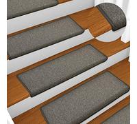 XLDZ Matte Red Carpet Stair Treads - 15 Pack, Stair Mats for Wooden Steps, Protective Step Carpets, for Children, Elderly, and Pets, Stair Runner(Dark Grey)