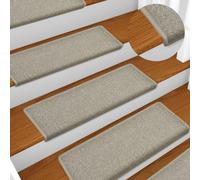 XLDZ Matte Red Carpet Stair Treads - 15 Pack, Stair Mats for Wooden Steps, Protective Step Carpets, for Children, Elderly, and Pets, Stair Runner(Light Grey)