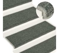 XLDZ Matte Red Carpet Stair Treads - 15 Pack, Stair Mats for Wooden Steps, Protective Step Carpets, for Children, Elderly, and Pets, Stair Runner(Green)