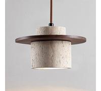 XLDZ Pendant Light, Concrete Pendant Light for Dining Room, Natural Stone Shade Pendant Light Fixture for Kitchen Island, Modern Chandelier, Nordic Ceiling Hanging Lighting(Walnut)